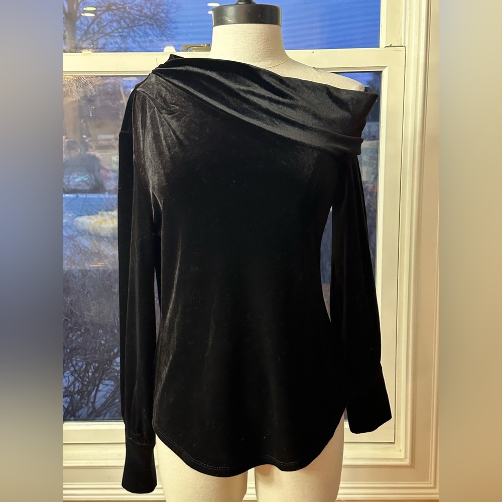 Ralph Lauren Black Velvet Top Petite PS/P